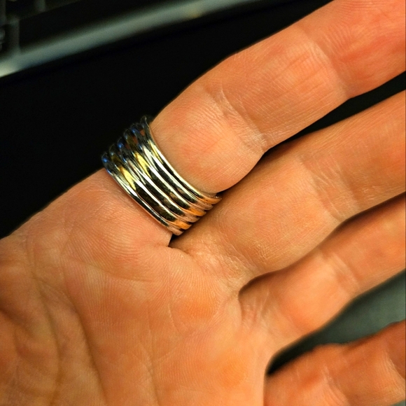 Silver & Gold stacked ring - Picture 3 of 3